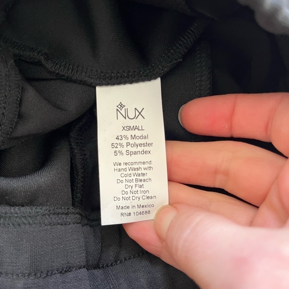 Nux Los Angeles Size XSmall Sleek Fabric Black Jogger Sweatpants - Picture 9 of 9
